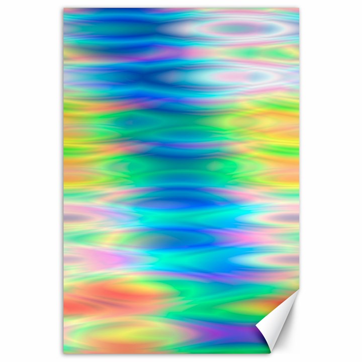 Wave Rainbow Bright Texture Canvas 12  x 18  