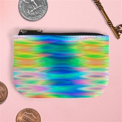 Wave Rainbow Bright Texture Mini Coin Purses by Sapixe