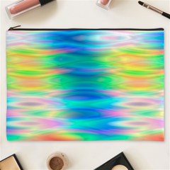 Wave Rainbow Bright Texture Cosmetic Bag (xxxl)  by Sapixe