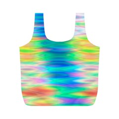 Wave Rainbow Bright Texture Full Print Recycle Bags (m)  by Sapixe