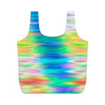 Wave Rainbow Bright Texture Full Print Recycle Bags (M)  Front