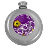 Background Bokeh Ornament Card Round Hip Flask (5 oz) Front