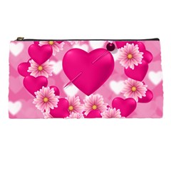 Background Flowers Texture Love Pencil Cases by Sapixe