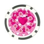 Background Flowers Texture Love Poker Chip Card Guard (10 pack) Front