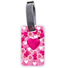 Background Flowers Texture Love Luggage Tags (one Side)  by Sapixe