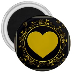 Background Heart Romantic Love 3  Magnets by Sapixe