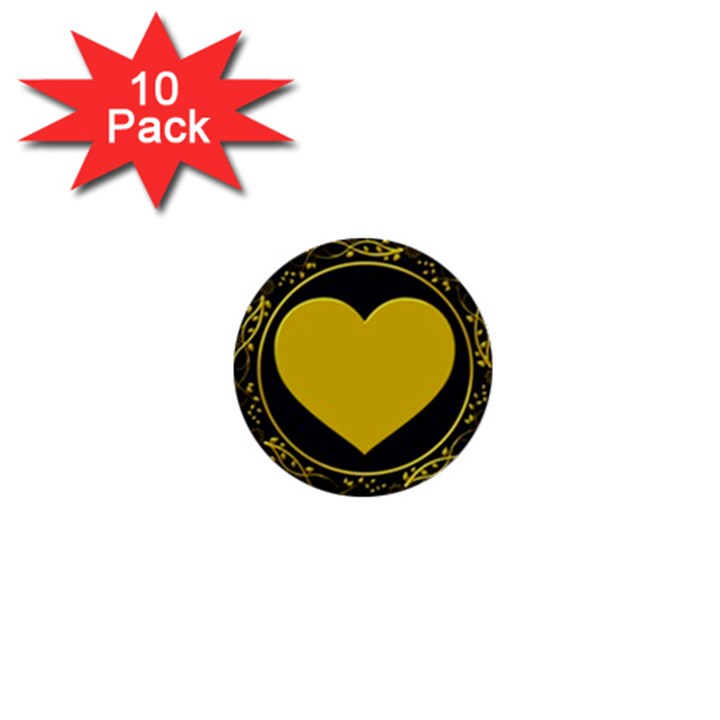 Background Heart Romantic Love 1  Mini Buttons (10 pack) 