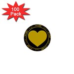 Background Heart Romantic Love 1  Mini Buttons (100 pack)  Front