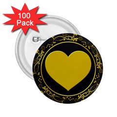 Background Heart Romantic Love 2 25  Buttons (100 Pack)  by Sapixe