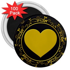 Background Heart Romantic Love 3  Magnets (100 Pack) by Sapixe