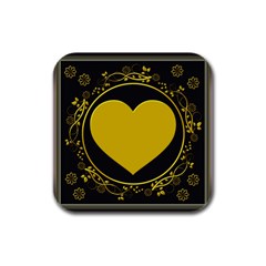 Background Heart Romantic Love Rubber Square Coaster (4 Pack)  by Sapixe