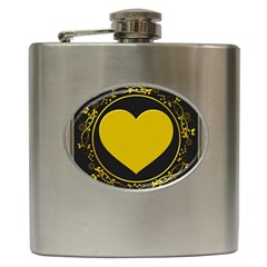 Background Heart Romantic Love Hip Flask (6 Oz) by Sapixe