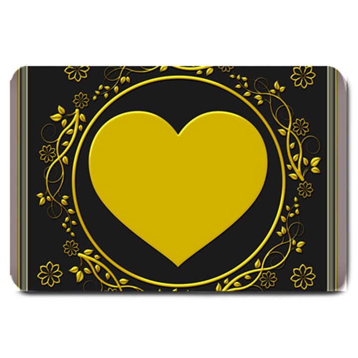 Background Heart Romantic Love Large Doormat 