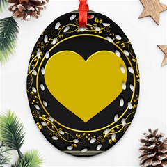 Background Heart Romantic Love Ornament (oval Filigree) by Sapixe