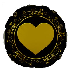 Background Heart Romantic Love Large 18  Premium Round Cushions by Sapixe