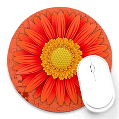 Flower Plant Petal Summer Color Round Mousepads by Sapixe