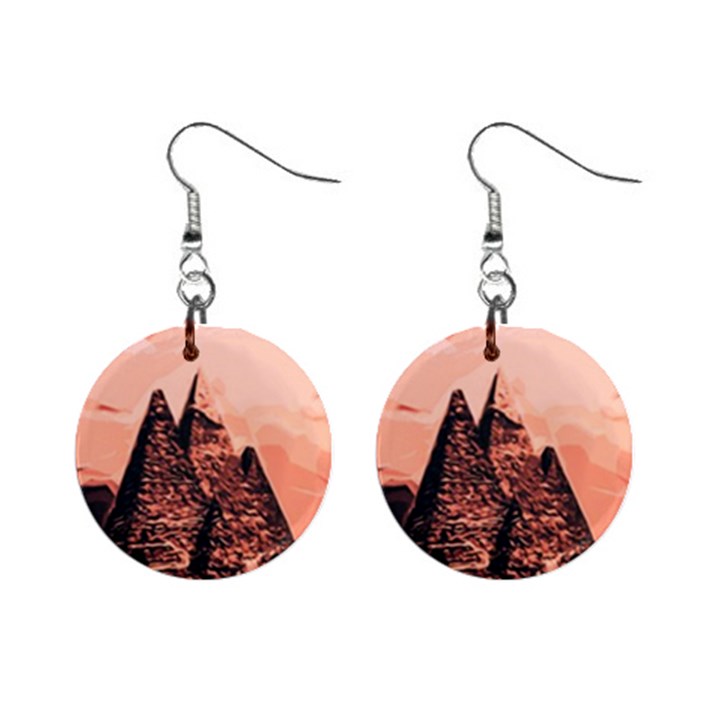 Pyramid Egypt Monumental Mini Button Earrings