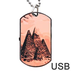 Pyramid Egypt Monumental Dog Tag Usb Flash (one Side) by Sapixe