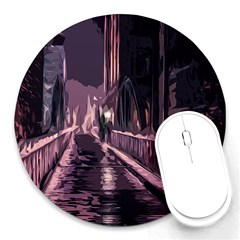 Texture Abstract Background City Round Mousepads by Sapixe