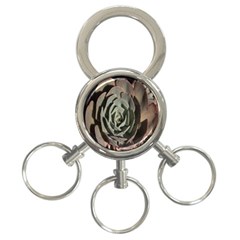 Succulent Green Pink Rosettes 3-ring Key Chains by Sapixe