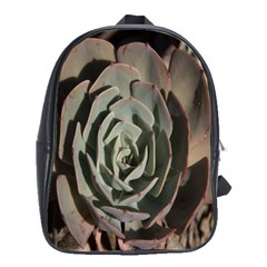 Succulent Green Pink Rosettes School Bag (large) by Sapixe