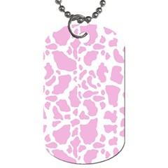 White Pink Cow Print Dog Tag (two Sides) by LoolyElzayat