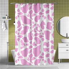 White Pink Cow Print Shower Curtain 48  X 72  (small)  by LoolyElzayat