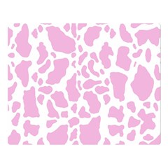 White Pink Cow Print Double Sided Flano Blanket (large)  by LoolyElzayat