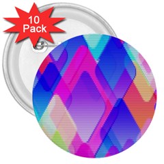 Squares Color Squares Background 3  Buttons (10 Pack)  by Sapixe