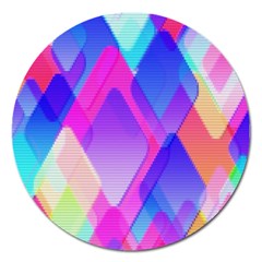 Squares Color Squares Background Magnet 5  (round) by Sapixe