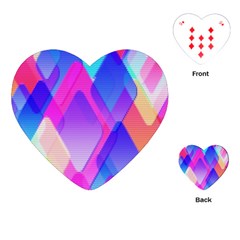 Squares Color Squares Background Playing Cards (heart)  by Sapixe