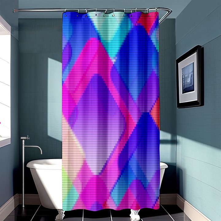 Squares Color Squares Background Shower Curtain 36  x 72  (Stall) 