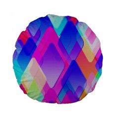 Squares Color Squares Background Standard 15  Premium Flano Round Cushions