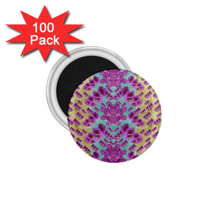 Climbing And Loving Beautiful Flowers Of Fantasy Floral 1.75  Magnets (100 pack) 