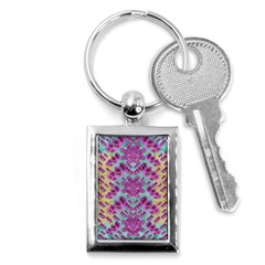 Climbing And Loving Beautiful Flowers Of Fantasy Floral Key Chains (rectangle)  by pepitasart