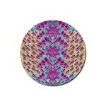 Climbing And Loving Beautiful Flowers Of Fantasy Floral Rubber Coaster (Round)  Front