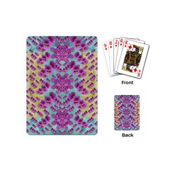 Climbing And Loving Beautiful Flowers Of Fantasy Floral Playing Cards (mini)  by pepitasart