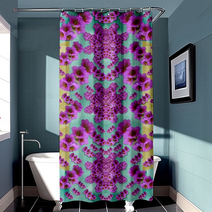 Climbing And Loving Beautiful Flowers Of Fantasy Floral Shower Curtain 36  x 72  (Stall) 