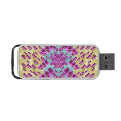 Climbing And Loving Beautiful Flowers Of Fantasy Floral Portable Usb Flash (one Side) by pepitasart