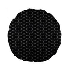 Geometric Pattern Dark Standard 15  Premium Flano Round Cushions