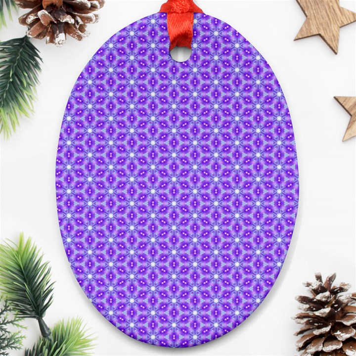 Lavender Tiles Oval Ornament (Two Sides)