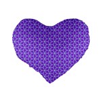 Lavender Tiles Standard 16  Premium Heart Shape Cushions Back