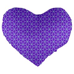 Lavender Tiles Large 19  Premium Flano Heart Shape Cushions by jumpercat