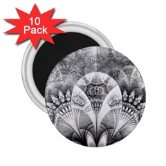 Black And White Fanned Feathers In Halftone Dots 2 25  Magnets (10 Pack)  by jayaprime