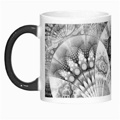 Black And White Fanned Feathers In Halftone Dots Morph Mugs by jayaprime