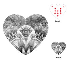 Black And White Fanned Feathers In Halftone Dots Playing Cards (heart)  by jayaprime