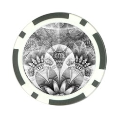 Black And White Fanned Feathers In Halftone Dots Poker Chip Card Guard by jayaprime