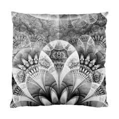 Black And White Fanned Feathers In Halftone Dots Standard Cushion Case (two Sides) by jayaprime