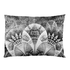 Black And White Fanned Feathers In Halftone Dots Pillow Case by jayaprime