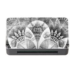 Black And White Fanned Feathers In Halftone Dots Memory Card Reader With Cf by jayaprime